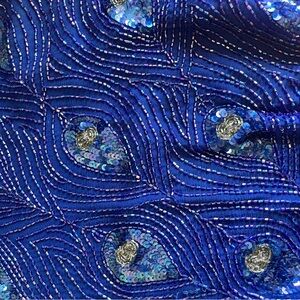 Vintage Beaded Peacock Batwing Top - XL
